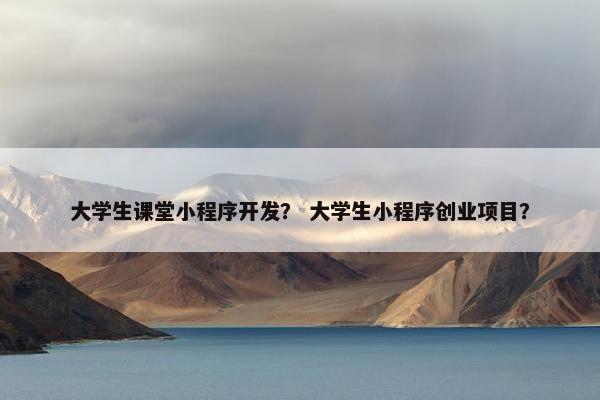 大学生课堂小程序开发？ 大学生小程序创业项目？