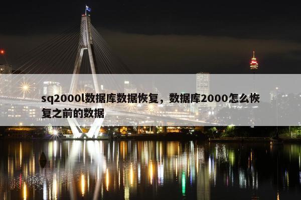 sq2000l数据库数据恢复，数据库2000怎么恢复之前的数据