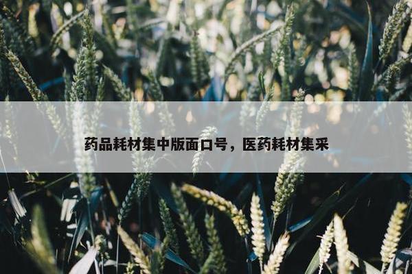 药品耗材集中版面口号，医药耗材集采
