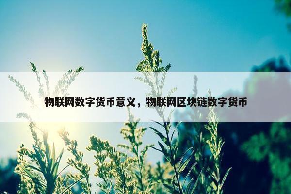 物联网数字货币意义，物联网区块链数字货币