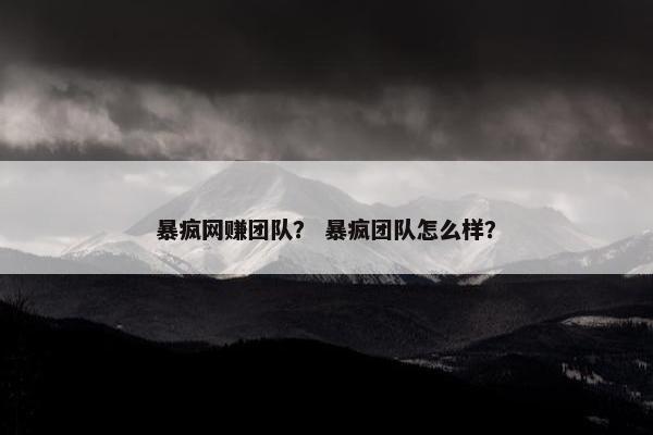 暴疯网赚团队？ 暴疯团队怎么样？