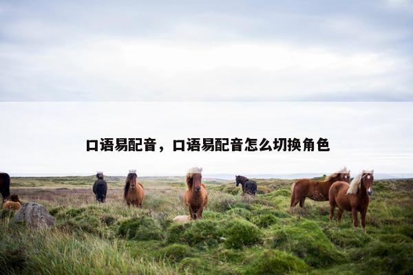 口语易配音，口语易配音怎么切换角色