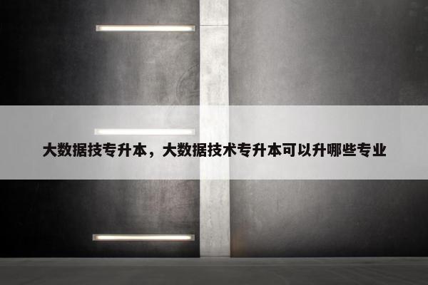大数据技专升本，大数据技术专升本可以升哪些专业