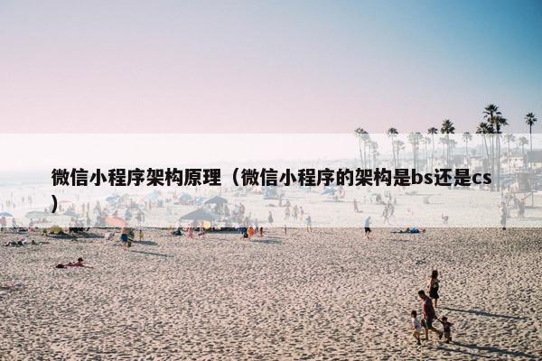微信小程序架构原理（微信小程序的架构是bs还是cs）
