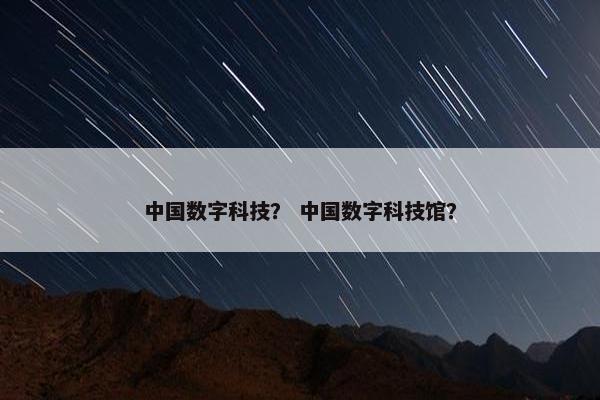 中国数字科技？ 中国数字科技馆？