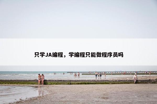 只学JA编程，学编程只能做程序员吗