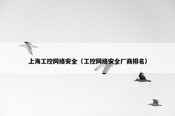 上海工控网络安全（工控网络安全厂商排名）