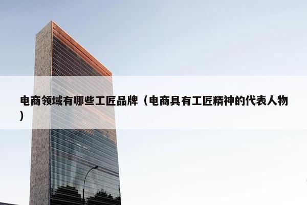 电商领域有哪些工匠品牌（电商具有工匠精神的代表人物）