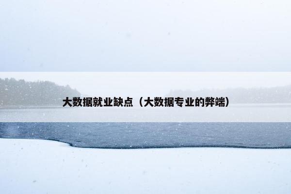 大数据就业缺点（大数据专业的弊端）