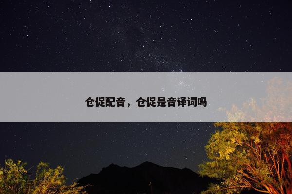 仓促配音，仓促是音译词吗