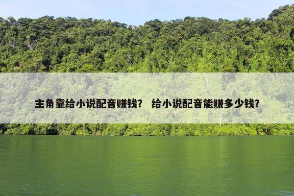 主角靠给小说配音赚钱？ 给小说配音能赚多少钱？