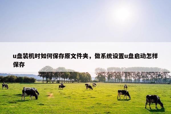 u盘装机时如何保存原文件夹，做系统设置u盘启动怎样保存