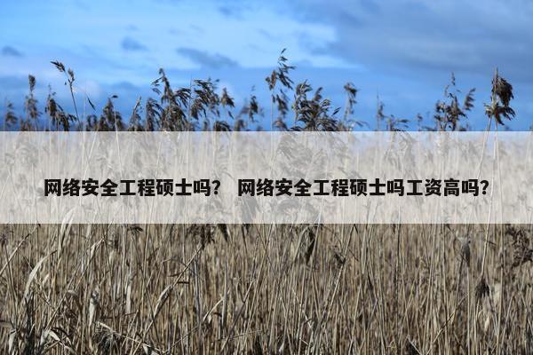 网络安全工程硕士吗？ 网络安全工程硕士吗工资高吗？