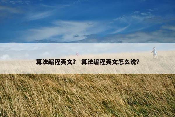 算法编程英文？ 算法编程英文怎么说？