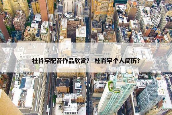 杜肖宇配音作品欣赏？ 杜肖宇个人简历？