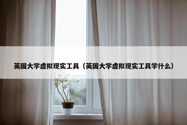 英国大学虚拟现实工具（英国大学虚拟现实工具学什么）