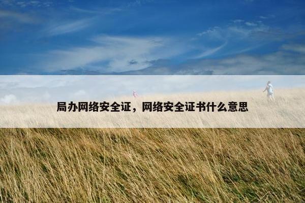 局办网络安全证，网络安全证书什么意思