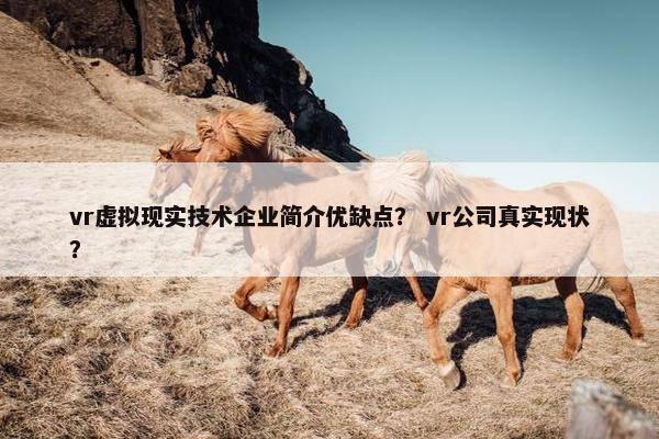 vr虚拟现实技术企业简介优缺点？ vr公司真实现状？