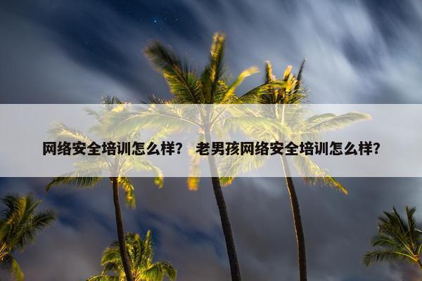 网络安全培训怎么样？ 老男孩网络安全培训怎么样？
