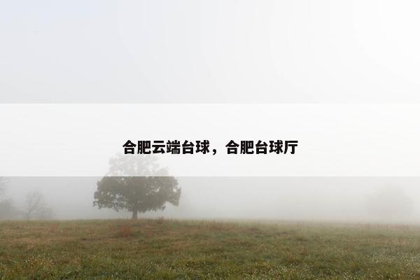 合肥云端台球，合肥台球厅