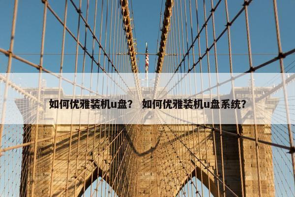 如何优雅装机u盘？ 如何优雅装机u盘系统？
