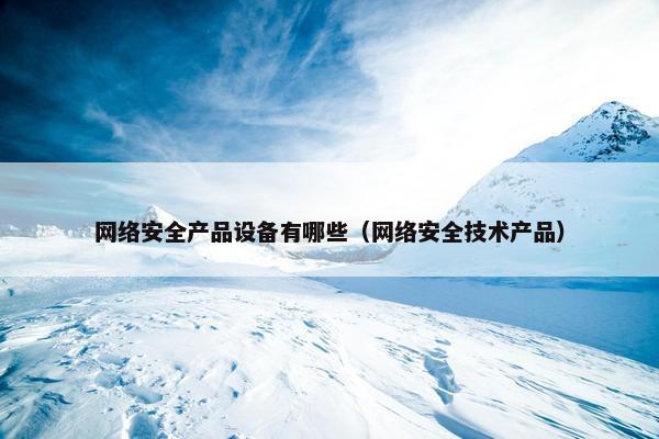 网络安全产品设备有哪些（网络安全技术产品）