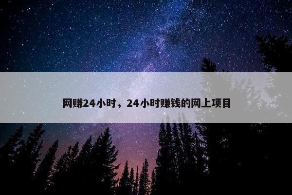 网赚24小时，24小时赚钱的网上项目
