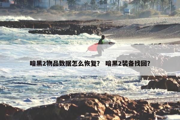 暗黑2物品数据怎么恢复？ 暗黑2装备找回？