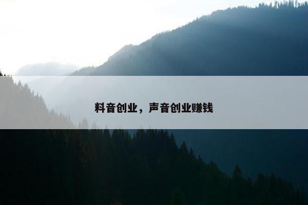 料音创业，声音创业赚钱