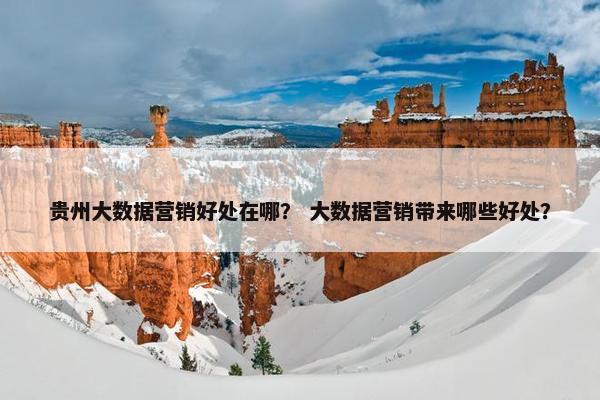 贵州大数据营销好处在哪？ 大数据营销带来哪些好处？